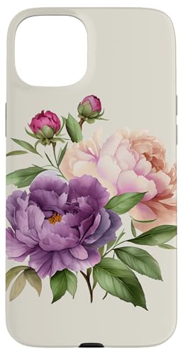 Pfingstrosen Blumen Aquarell Lavendel Lila Pfingstrosen Rosa Pfingstrose Hülle für iPhone 15 Plus Pfingstrosen Blumen Aquarell Lavendel Lila Pfingstrosen Rosa Pfingstrose Hülle für iPhone 15 Plus von Peony Flower Art NYC