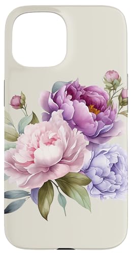 Pfingstrosen Blumen Aquarell Lavendel Lila Pfingstrosen Rosa Pfingstrose Hülle für iPhone 15 Pfingstrosen Blumen Aquarell Lavendel Lila Pfingstrosen Rosa Pfingstrose Hülle für iPhone 15 von Peony Flower Art NYC