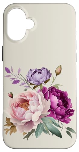 Pfingstrosen Blumen Aquarell Lavendel Lila Pfingstrosen Rosa Pfingstrose Hülle für iPhone 16 Plus Pfingstrosen Blumen Aquarell Lavendel Lila Pfingstrosen Rosa Pfingstrose Hülle für iPhone 16 Plus von Peony Flower Art NYC