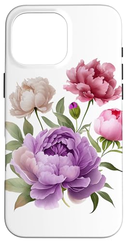 Pfingstrosen Blumen Aquarell Lavendel Lila Pfingstrosen Rosa Pfingstrose Hülle für iPhone 16 Pro Max Pfingstrosen Blumen Aquarell Lavendel Lila Pfingstrosen Rosa Pfingstrose Hülle für iPhone 16 Pro Max von Peony Flower Art NYC