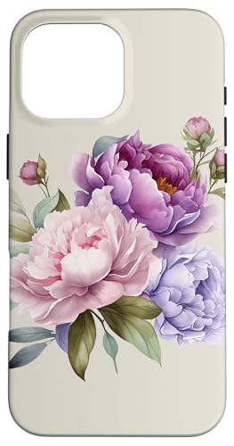 Pfingstrosen Blumen Aquarell Lavendel Lila Pfingstrosen Rosa Pfingstrose Hülle für iPhone 16 Pro Max Pfingstrosen Blumen Aquarell Lavendel Lila Pfingstrosen Rosa Pfingstrose Hülle für iPhone 16 Pro Max von Peony Flower Art NYC