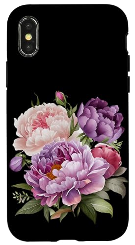Pfingstrosen Blumen Aquarell Lavendel Lila Pfingstrosen Rosa Pfingstrose Hülle für iPhone X/XS Pfingstrosen Blumen Aquarell Lavendel Lila Pfingstrosen Rosa Pfingstrose Hülle für iPhone X/XS von Peony Flower Art NYC