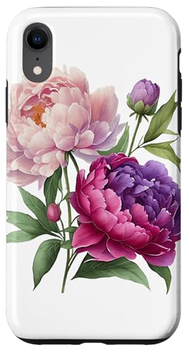 Pfingstrosen Blumen Aquarell Lavendel Lila Pfingstrosen Rosa Pfingstrose Hülle für iPhone XR Pfingstrosen Blumen Aquarell Lavendel Lila Pfingstrosen Rosa Pfingstrose Hülle für iPhone XR von Peony Flower Art NYC