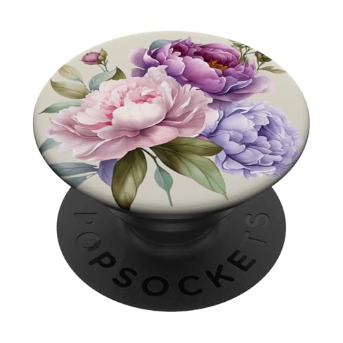 Pfingstrosen Blumen Aquarell Lavendel Lila Pfingstrosen Rosa Pfingstrose PopSockets Klebender PopGrip Pfingstrosen Blumen Aquarell Lavendel Lila Pfingstrosen Rosa Pfingstrose PopSockets Klebender PopGrip von Peony Flower Art NYC