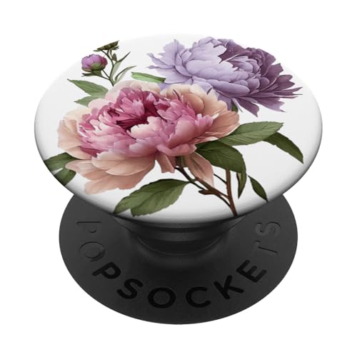 Pfingstrosen Blumen Aquarell Lavendel Lila Pfingstrosen Rosa Pfingstrose PopSockets Klebender PopGrip Pfingstrosen Blumen Aquarell Lavendel Lila Pfingstrosen Rosa Pfingstrose PopSockets Klebender PopGrip von Peony Flower Art NYC