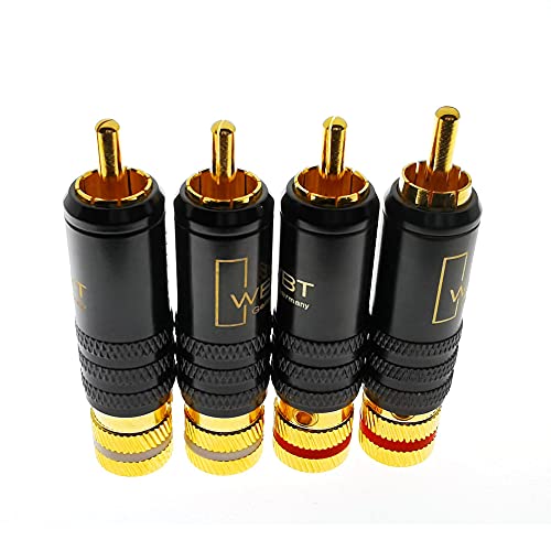 Peowuieu WBT-0144 Vergoldeter Cinch Stecker Typ AV Audio- und Video Stecker für Fernseher, DVD-Player, Verstärker, Lautsprecher von Peowuieu
