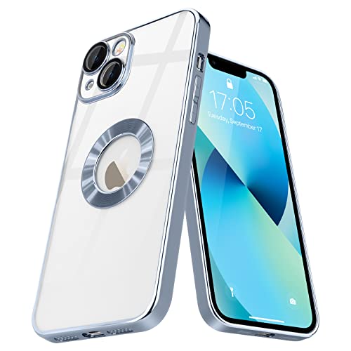 Pepmune Clear Case Kompatibel mit iPhone 13 Hülle Transparent Silikon Handyhülle mit Kameraschutz Ultra Dünn Schutzhülle Bumper Cover für iPhone 13 Blau von Pepmune