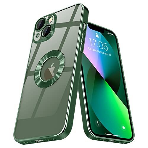 Pepmune Clear Case Kompatibel mit iPhone 13 Hülle Transparent Silikon Handyhülle mit Kameraschutz Ultra Dünn Schutzhülle Bumper Cover für iPhone 13 Grün von Pepmune