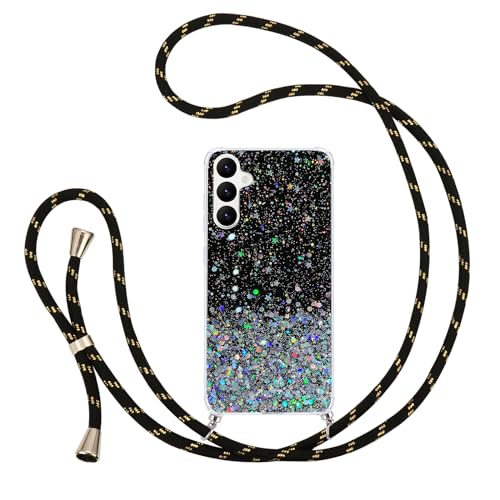 Pepmune Handykette Kompatibel mit Samsung Galaxy A14 4G/5G Hülle mit Band Glitzer Transparent Case Silikon Schutzhülle mit Kordel zum Umhängen Mädchen Handyhülle für Samsung A14 Schwarz Pepmune Handykette Kompatibel mit Samsung Galaxy A14 4G/5G Hülle mit Band Glitzer Transparent Case Silikon Schutzhülle mit Kordel zum Umhängen Mädchen Handyhülle für Samsung A14 Schwarz von Pepmune