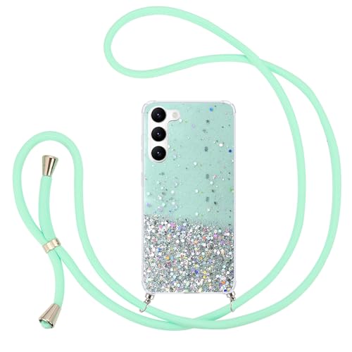 Pepmune Handykette Kompatibel mit Samsung Galaxy S23 5G Hülle mit Band Glitzer Transparent Case Silikon Schutzhülle mit Kordel zum Umhängen Mädchen Handyhülle für Samsung S23 5G Mintgrün Pepmune Handykette Kompatibel mit Samsung Galaxy S23 5G Hülle mit Band Glitzer Transparent Case Silikon Schutzhülle mit Kordel zum Umhängen Mädchen Handyhülle für Samsung S23 5G Mintgrün von Pepmune