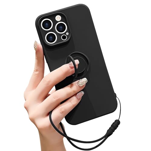 Pepmune Handykette für iPhone 14 Pro Hülle Silikon mit 360 Grad Ring Halter Ständer Magnetischen Autohalterungen Handyhülle mit Band Kameraschutz Schutzhülle Case Cover für iPhone 14 Pro Schwarz Pepmune Handykette für iPhone 14 Pro Hülle Silikon mit 360 Grad Ring Halter Ständer Magnetischen Autohalterungen Handyhülle mit Band Kameraschutz Schutzhülle Case Cover für iPhone 14 Pro Schwarz von Pepmune
