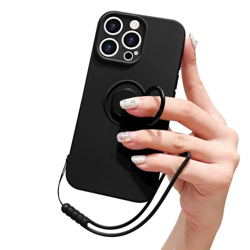 Pepmune Handykette für iPhone 16 Pro Max Hülle Silikon mit 360° Ring Halter Ständer Magnetischen Autohalterungen Handyhülle mit Band Kameraschutz Schutzhülle Case für iPhone 16 Pro Max Schwarz Pepmune Handykette für iPhone 16 Pro Max Hülle Silikon mit 360° Ring Halter Ständer Magnetischen Autohalterungen Handyhülle mit Band Kameraschutz Schutzhülle Case für iPhone 16 Pro Max Schwarz von Pepmune