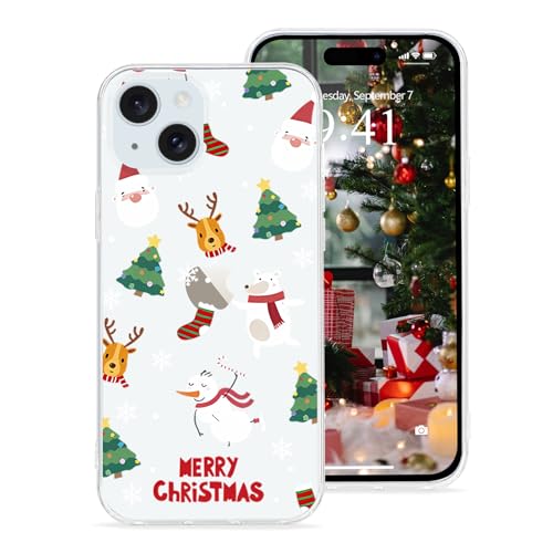Pepmune Kompatibel mit iPhone 15 Hülle Weihnachten Transparent Motiv Handyhülle Ultra Dünn Durchsichtig Silikonhülle TPU Bumper Cover für iPhone 15,Schneemann Pepmune Kompatibel mit iPhone 15 Hülle Weihnachten Transparent Motiv Handyhülle Ultra Dünn Durchsichtig Silikonhülle TPU Bumper Cover für iPhone 15,Schneemann von Pepmune