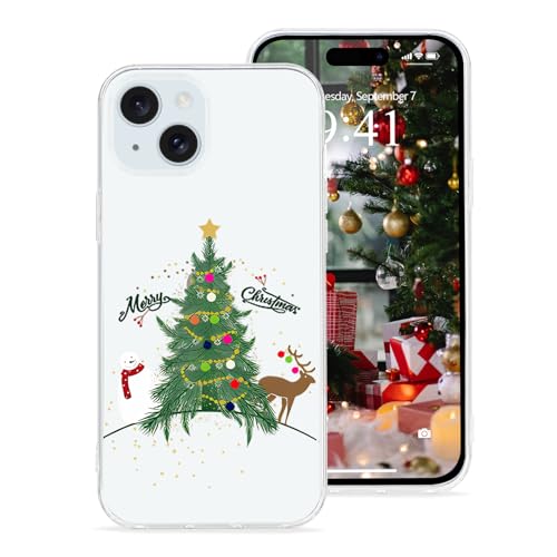 Pepmune Kompatibel mit iPhone 15 Hülle Weihnachten Transparent Motiv Handyhülle Ultra Dünn Durchsichtig Silikonhülle TPU Bumper Cover für iPhone 15,Weihnachtsbaum Pepmune Kompatibel mit iPhone 15 Hülle Weihnachten Transparent Motiv Handyhülle Ultra Dünn Durchsichtig Silikonhülle TPU Bumper Cover für iPhone 15,Weihnachtsbaum von Pepmune