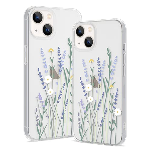 Pepmune Kompatibel mit iPhone 15 Plus Hülle Transparent Blumen Muster Handyhülle Durchsichtig Ultra Dünn Silikonhülle Frauen Mädchen Slim Case Cover Weich TPU Schutzhülle für iPhone 15 Plus von Pepmune