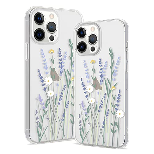 Pepmune Kompatibel mit iPhone 15 Pro Hülle Transparent Blumen Muster Handyhülle Durchsichtig Ultra Dünn Silikonhülle Frauen Mädchen Slim Case Cover Weich TPU Schutzhülle für iPhone 15 Pro von Pepmune