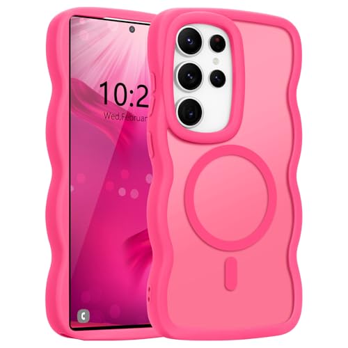 Pepmune Magnetisch Handyhülle für Samsung Galaxy S24 Ultra Hülle Kompatibel mit MagSafe Durchscheinend Silikon Case Wellen Design TPU Anti-Kratzt Stoßfest Schutzhülle für Samsung S24 Ultra Rosenrot Pepmune Magnetisch Handyhülle für Samsung Galaxy S24 Ultra Hülle Kompatibel mit MagSafe Durchscheinend Silikon Case Wellen Design TPU Anti-Kratzt Stoßfest Schutzhülle für Samsung S24 Ultra Rosenrot von Pepmune