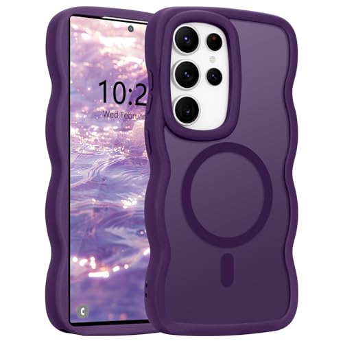 Pepmune Magnetisch Handyhülle für Samsung Galaxy S24 Ultra Hülle Kompatibel mit MagSafe Durchscheinend Silikon Case Wellen Design TPU Bumper Anti-Kratzt Stoßfest Schutzhülle für Samsung S24 Ultra Lila Pepmune Magnetisch Handyhülle für Samsung Galaxy S24 Ultra Hülle Kompatibel mit MagSafe Durchscheinend Silikon Case Wellen Design TPU Bumper Anti-Kratzt Stoßfest Schutzhülle für Samsung S24 Ultra Lila von Pepmune