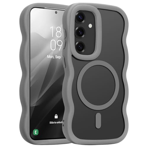 Pepmune Magnetisch Handyhülle für Samsung Galaxy S25/S24 Hülle Kompatibel mit MagSafe Durchscheinend Silikon Case Wellen Design TPU Bumper Anti-Kratzt Stoßfest Schutzhülle für Samsung S25/S24 Grau Pepmune Magnetisch Handyhülle für Samsung Galaxy S25/S24 Hülle Kompatibel mit MagSafe Durchscheinend Silikon Case Wellen Design TPU Bumper Anti-Kratzt Stoßfest Schutzhülle für Samsung S25/S24 Grau von Pepmune