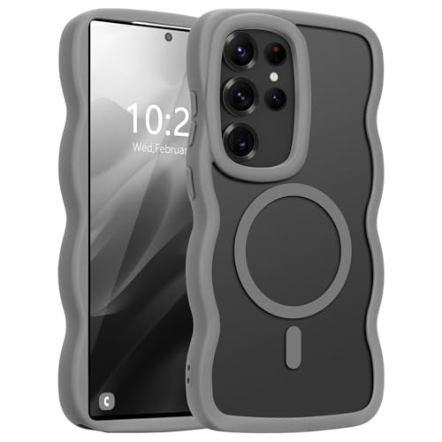Pepmune Magnetisch Handyhülle für Samsung Galaxy S25 Ultra Hülle Kompatibel mit MagSafe Durchscheinend Silikon Case Wellen Design TPU Bumper Anti-Kratzt Stoßfest Schutzhülle für Samsung S25 Ultra Grau Pepmune Magnetisch Handyhülle für Samsung Galaxy S25 Ultra Hülle Kompatibel mit MagSafe Durchscheinend Silikon Case Wellen Design TPU Bumper Anti-Kratzt Stoßfest Schutzhülle für Samsung S25 Ultra Grau von Pepmune