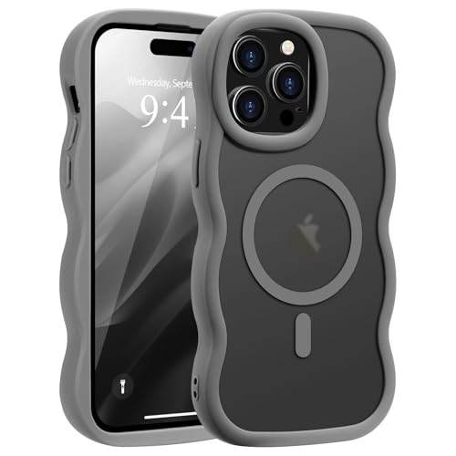 Pepmune Magnetisch Handyhülle für iPhone 14 Pro Max Hülle Kompatibel mit MagSafe Durchscheinend Silikon Case Wellen Design TPU Bumper Anti-Kratzt Stoßfest Schutzhülle für iPhone 14 Pro Max Grau Pepmune Magnetisch Handyhülle für iPhone 14 Pro Max Hülle Kompatibel mit MagSafe Durchscheinend Silikon Case Wellen Design TPU Bumper Anti-Kratzt Stoßfest Schutzhülle für iPhone 14 Pro Max Grau von Pepmune