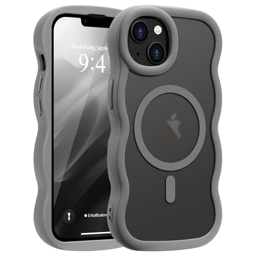 Pepmune Magnetisch Handyhülle für iPhone 15 Plus iPhone 14 Plus Hülle Wellenform Kompatibel mit MagSafe Durchscheinend Silikon Case Wellen Design Stoßfest Schutzhülle für iPhone 15 Plus/14 Plus Grau Pepmune Magnetisch Handyhülle für iPhone 15 Plus iPhone 14 Plus Hülle Wellenform Kompatibel mit MagSafe Durchscheinend Silikon Case Wellen Design Stoßfest Schutzhülle für iPhone 15 Plus/14 Plus Grau von Pepmune