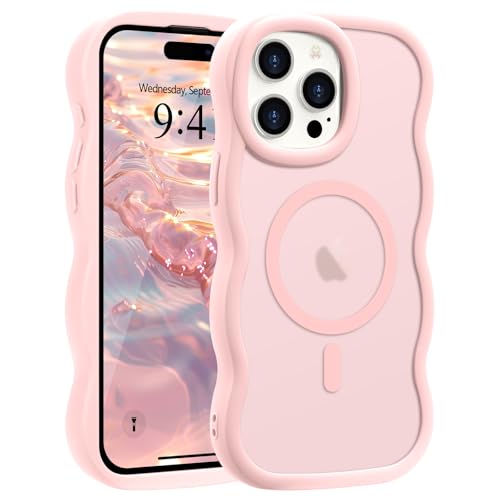 Pepmune Magnetisch Handyhülle für iPhone 15 Pro Max Hülle Kompatibel mit MagSafe Durchscheinend Silikon Case Wellen Design TPU Bumper Anti-Kratzt Stoßfest Schutzhülle für iPhone 15 Pro Max Rosa Pepmune Magnetisch Handyhülle für iPhone 15 Pro Max Hülle Kompatibel mit MagSafe Durchscheinend Silikon Case Wellen Design TPU Bumper Anti-Kratzt Stoßfest Schutzhülle für iPhone 15 Pro Max Rosa von Pepmune