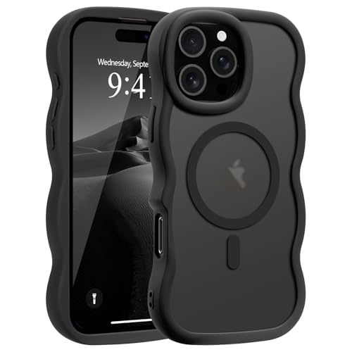 Pepmune Magnetisch Handyhülle für iPhone 16 Pro Hülle Wellenform Kompatibel mit MagSafe Durchscheinend Silikon Case Wellen Design TPU Bumper Anti-Kratzt Stoßfest Schutzhülle für iPhone 16 Pro Schwarz Pepmune Magnetisch Handyhülle für iPhone 16 Pro Hülle Wellenform Kompatibel mit MagSafe Durchscheinend Silikon Case Wellen Design TPU Bumper Anti-Kratzt Stoßfest Schutzhülle für iPhone 16 Pro Schwarz von Pepmune