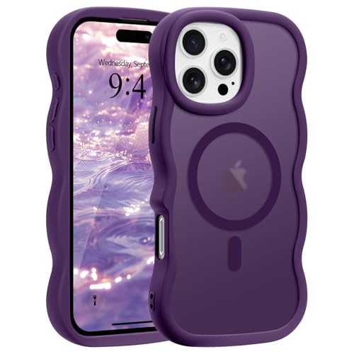 Pepmune Magnetisch Handyhülle für iPhone 16 Pro Max Hülle Kompatibel mit MagSafe Durchscheinend Silikon Case Wellen Design TPU Bumper Anti-Kratzt Stoßfest Schutzhülle für iPhone 16 Pro Max Lila Pepmune Magnetisch Handyhülle für iPhone 16 Pro Max Hülle Kompatibel mit MagSafe Durchscheinend Silikon Case Wellen Design TPU Bumper Anti-Kratzt Stoßfest Schutzhülle für iPhone 16 Pro Max Lila von Pepmune