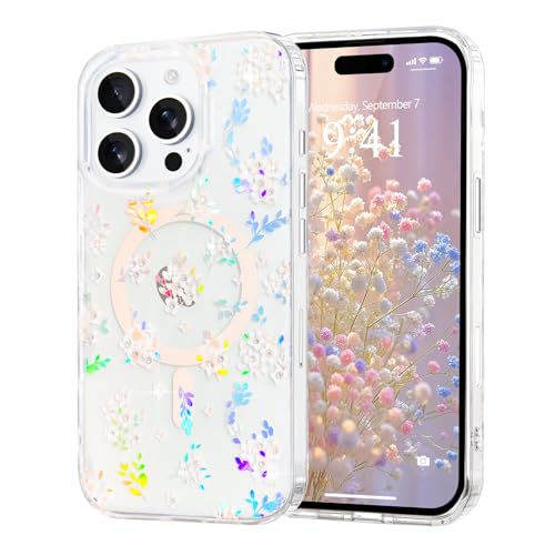 Pepmune Magnetisch Handyhülle für iPhone 16 Pro Max Hülle Kompatibel mit Magsafe Transparent Blumen Muster Case Hard PC TPU Bumper Stoßfest Schutzhülle für Mädchen Frauen für iPhone 16 Pro Max Orange Pepmune Magnetisch Handyhülle für iPhone 16 Pro Max Hülle Kompatibel mit Magsafe Transparent Blumen Muster Case Hard PC TPU Bumper Stoßfest Schutzhülle für Mädchen Frauen für iPhone 16 Pro Max Orange von Pepmune