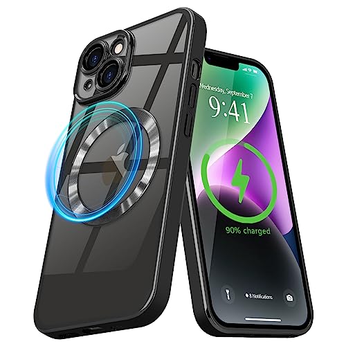 Pepmune Magnetisch Hülle für iPhone 14 Kompatibel mit MagSafe Durchsichtig Silikon Handyhülle mit Kameraschutz Ultra Dünn Stoßfest Magnetic Schutzhülle Clear Case für iPhone 14 Schwarz Pepmune Magnetisch Hülle für iPhone 14 Kompatibel mit MagSafe Durchsichtig Silikon Handyhülle mit Kameraschutz Ultra Dünn Stoßfest Magnetic Schutzhülle Clear Case für iPhone 14 Schwarz von Pepmune
