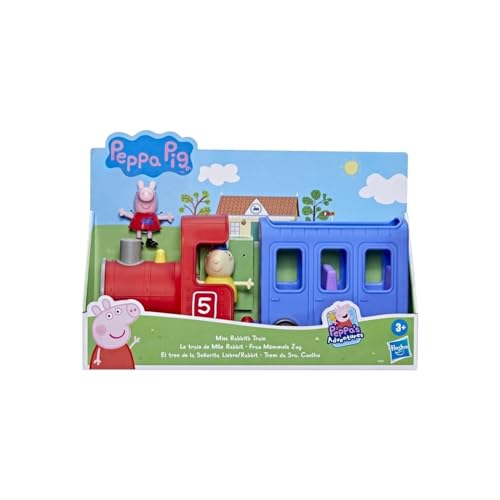 Hasbro Peppa Pig Peppa’s Adventures Miss Rabbit’s Train Detachable Preschool Toy: 2 Figures, Rolling Wheels, for Ages 3 and Up, Multicolor, F3630 von Peppa Pig