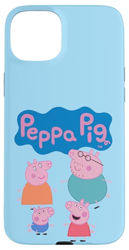 Hülle für iPhone 15 Plus Peppa Pig Cute Family Group Shot Logo von Peppa Pig