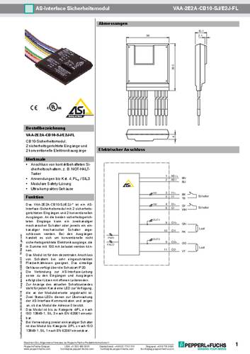 Sicherheitsschaltgerät VAA-2E2A-CB10-SJ/E2J-FL Pepperl+Fuchs 1St. von Pepperl+Fuchs