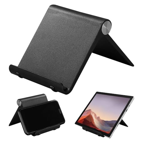 Creative Lazy Phone Stand, Fashion Adjustable Foldable Holder for Phones and Tablets, Compatible with iPad, Tablets, and Portable Monitors, Ideal for Video Calls and Travel (Black) von Peppy