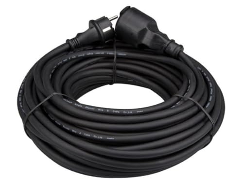 Perel Verlängerungskabel, H05RR-F 3G1.5, 25 m, 16 A/230 V, 3680 W, Typ E/F, IP44, Gummi, schwarz Perel Verlängerungskabel, H05RR-F 3G1.5, 25 m, 16 A/230 V, 3680 W, Typ E/F, IP44, Gummi, schwarz von Perel