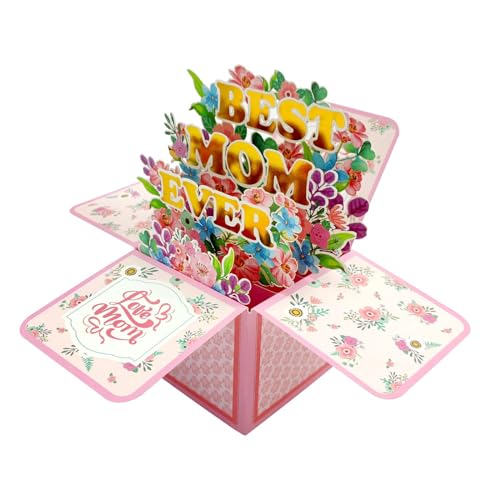 Perfeclan 3D-Muttertagskarte „Beste Mama“, Grußkarte zum Muttertag, Geburtstagsgeschenke, Geburtstagskarte, Muttertagsgeschenk für Mama, Großmutter von Perfeclan