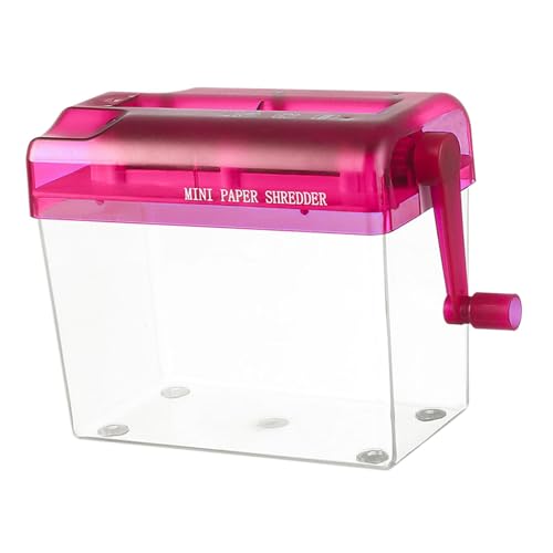Perfeclan Aktenvernichter, Manueller Papierschredder Mini-Handkurbel-Aktenvernichter, Schredder Aktenvernichter, Zuhause, Office,A4-Papier, Tragbare Quittungen, Rot von Perfeclan