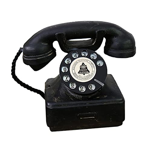 Perfeclan Kreative Retro-Telefone, altmodisches Festnetztelefon-Modell, Fotografie-Requisiten, dekorative Wähltelefon-Statue für Hotelschreibtisch von Perfeclan