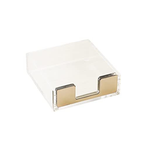 Perfeclan Notizbox aus klarem Acryl, Zubehör für bedarf, einfacher Aufbewahrungsspender, Memo-Organisation für das Schubladen-Schreibtisch, GOLD von Perfeclan