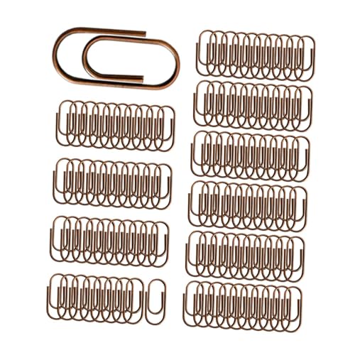 perfeclan 100 Stück Papier Clips Büro liefert kreative Mehrzweckzubehörpapierklammern Notizen Klassifizierte Clips für den Heimlehrer, Rotbronze von Perfeclan