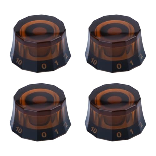 perfeclan 4x Gitarrenknöpfe LP E -Gitarrenknöpfe 6 mm (0,24 ”) DIA -Schafttöpfe Universal Bass Knopf Potentiometer Knopf Reparaturwartung Wartung, Hellbraun von Perfeclan