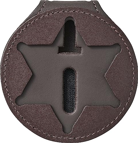 Perfect Fit Shield Wallets County of Los Angeles Sheriff Sechs-Punkt-Stern-Gürtelclip mit Tasche und Kette (Ausschnitt PF622), braunes Leder, Einheitsgröße von Perfect Fit Shield Wallets