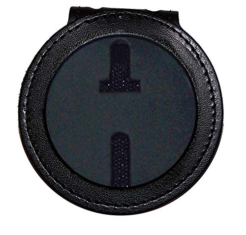 Runde US Marshal Gürtelclip Badge Holder Kette (5,4 cm versenkter Ausschnitt, Ausschnitt PF281) schwarzes Leder von Perfect Fit Shield Wallets