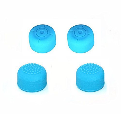 Silikon erhöhte Antislip Daumen Stick Griff Thumbsticks Joystick Kappe für Nintendo Schalter NS joy-con Controller Blau (Kreis + Multipoint Arten) von Perfect Part