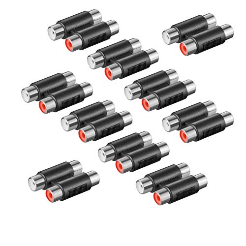 10x Audio Adapter | 2X Cinch Buchse auf 2X Cinch Buchse | Stereo Verbinder Chinch Doppel Kupplung RCA | Schwarz | 10 Stück 10x Audio Adapter | 2X Cinch Buchse auf 2X Cinch Buchse | Stereo Verbinder Chinch Doppel Kupplung RCA | Schwarz | 10 Stück von PerfectHD