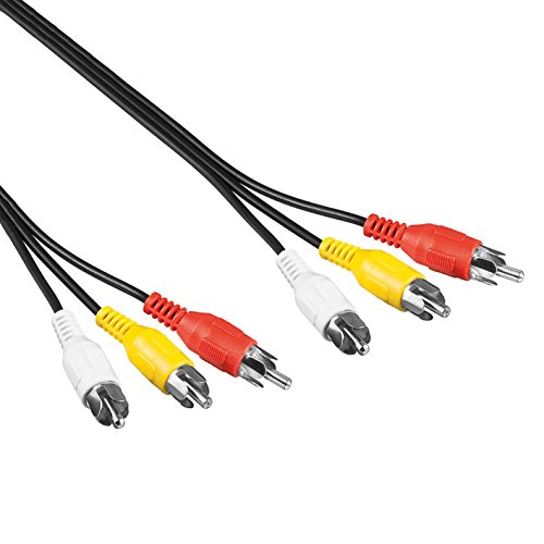 10x Composite Audio Video Kabel | 1,5 m | 3X Cinch Stecker auf 3X Cinch Stecker | Dreifach Anschlussstecker Rot Weiß Gelb | Stereo Verbindungskabel farbig Chinch RCA | Schwarz | 1,5 Meter | 10 Stück von PerfectHD