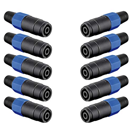 10x PA Lautsprecherkupplung | 4-polig | zum Schrauben | mit Knickschutz | Audio Lautsprecher Buchse Kupplung | Twist Speakon Kabel Verstärker 4 Pole | 10 Stück 10x PA Lautsprecherkupplung | 4-polig | zum Schrauben | mit Knickschutz | Audio Lautsprecher Buchse Kupplung | Twist Speakon Kabel Verstärker 4 Pole | 10 Stück von PerfectHD