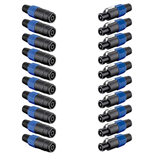 10x PA Lautsprecherstecker + Kupplung Set | 4-polig | zum Schrauben | mit Knickschutz | Audio Lautsprecher Stecker Buchse | Twist Speakon Kabel Verstärker 4 Pole | je 10 Stück 10x PA Lautsprecherstecker + Kupplung Set | 4-polig | zum Schrauben | mit Knickschutz | Audio Lautsprecher Stecker Buchse | Twist Speakon Kabel Verstärker 4 Pole | je 10 Stück von PerfectHD
