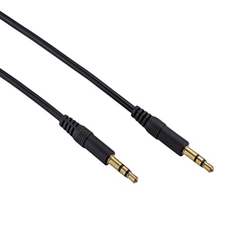 1m HQ Klinkenkabel | 3,5mm AUX Kabel | Ultraslim-Desgin | Audio Stereo Kabel mit 3,5mm Klinkenstecker (vergoldet) | Verbindungskabel für Kopfhörer Smartphones Tablet Handy PC KFZ HiFi | Schwarz von PerfectHD